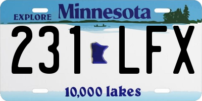 MN license plate 231LFX