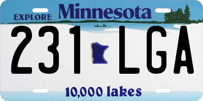 MN license plate 231LGA