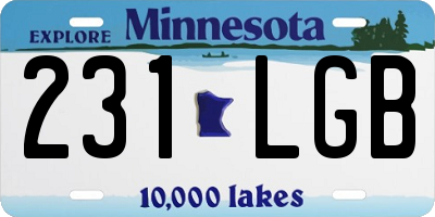 MN license plate 231LGB