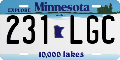 MN license plate 231LGC