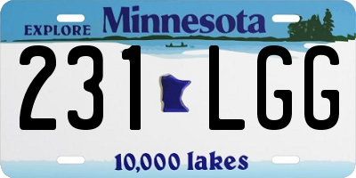 MN license plate 231LGG