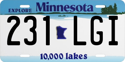 MN license plate 231LGI