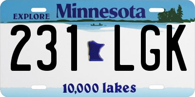 MN license plate 231LGK