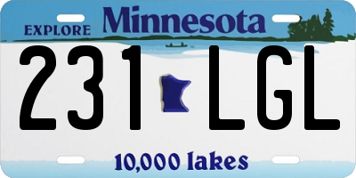 MN license plate 231LGL