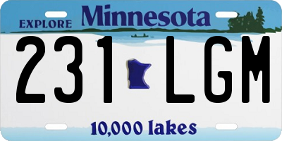 MN license plate 231LGM