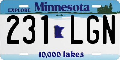 MN license plate 231LGN