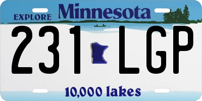 MN license plate 231LGP