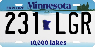MN license plate 231LGR