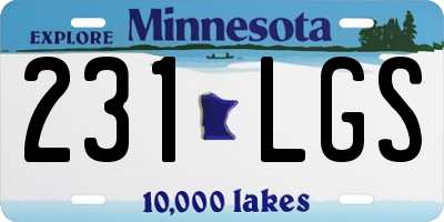 MN license plate 231LGS