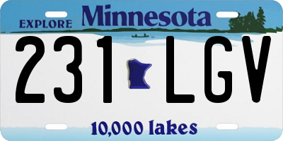 MN license plate 231LGV