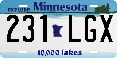 MN license plate 231LGX