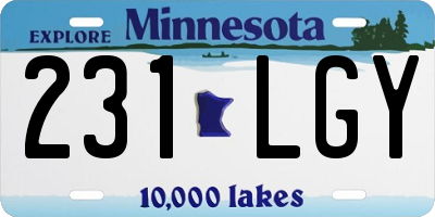 MN license plate 231LGY