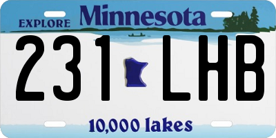 MN license plate 231LHB