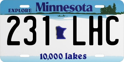 MN license plate 231LHC