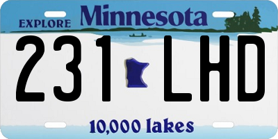 MN license plate 231LHD