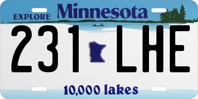MN license plate 231LHE