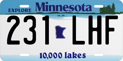 MN license plate 231LHF