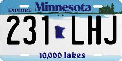 MN license plate 231LHJ