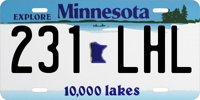 MN license plate 231LHL