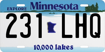 MN license plate 231LHQ