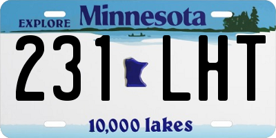 MN license plate 231LHT