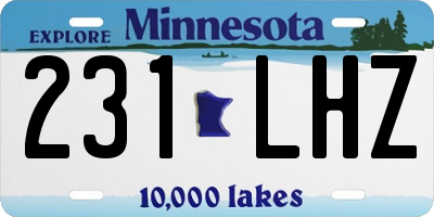 MN license plate 231LHZ