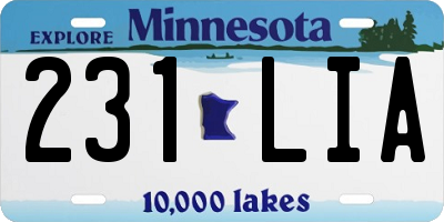 MN license plate 231LIA