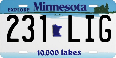 MN license plate 231LIG