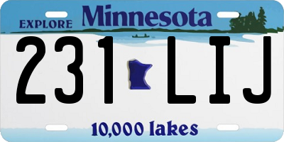MN license plate 231LIJ