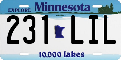 MN license plate 231LIL