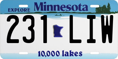 MN license plate 231LIW