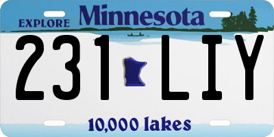 MN license plate 231LIY