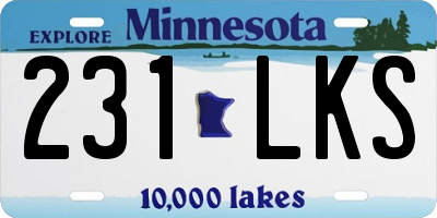 MN license plate 231LKS