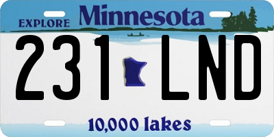 MN license plate 231LND
