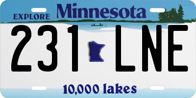 MN license plate 231LNE