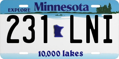 MN license plate 231LNI