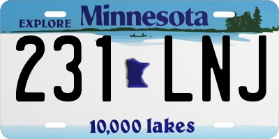 MN license plate 231LNJ