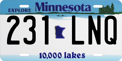 MN license plate 231LNQ