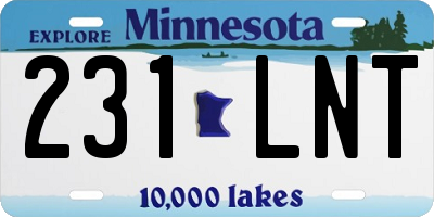 MN license plate 231LNT