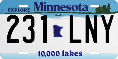 MN license plate 231LNY