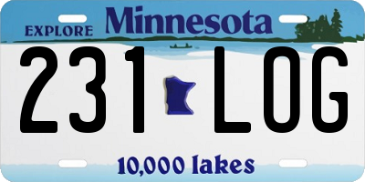 MN license plate 231LOG