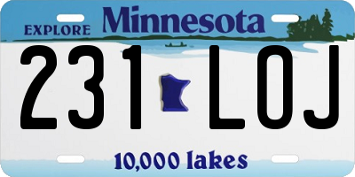 MN license plate 231LOJ