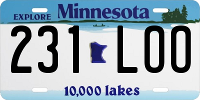 MN license plate 231LOO