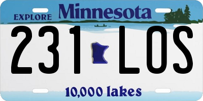 MN license plate 231LOS