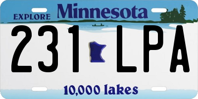 MN license plate 231LPA
