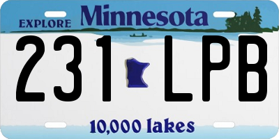 MN license plate 231LPB