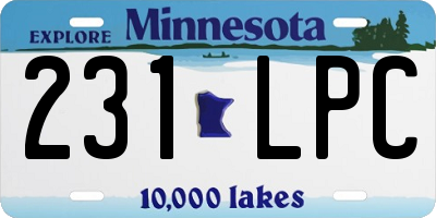 MN license plate 231LPC