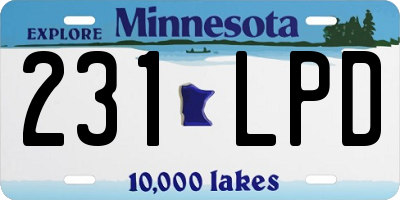 MN license plate 231LPD
