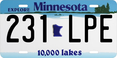 MN license plate 231LPE