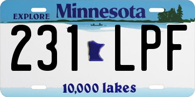 MN license plate 231LPF